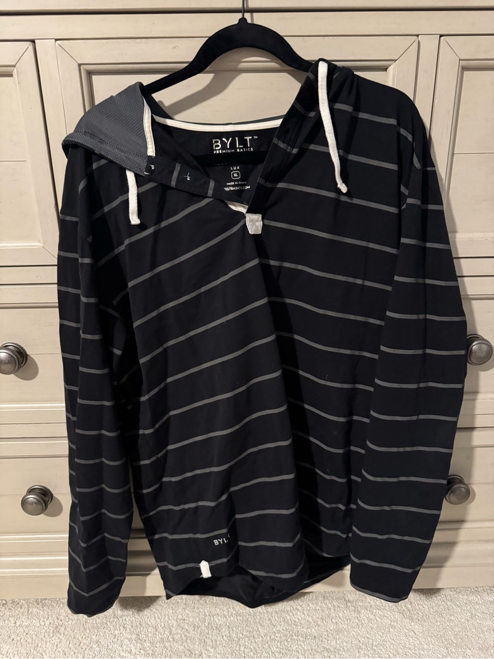 BYLT Basics Black Striped Hoodie